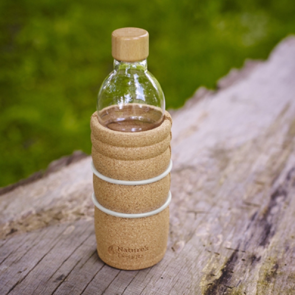 Glas Trinkflasche LAGOENA 0,5 Liter mit der Blume des Lebens